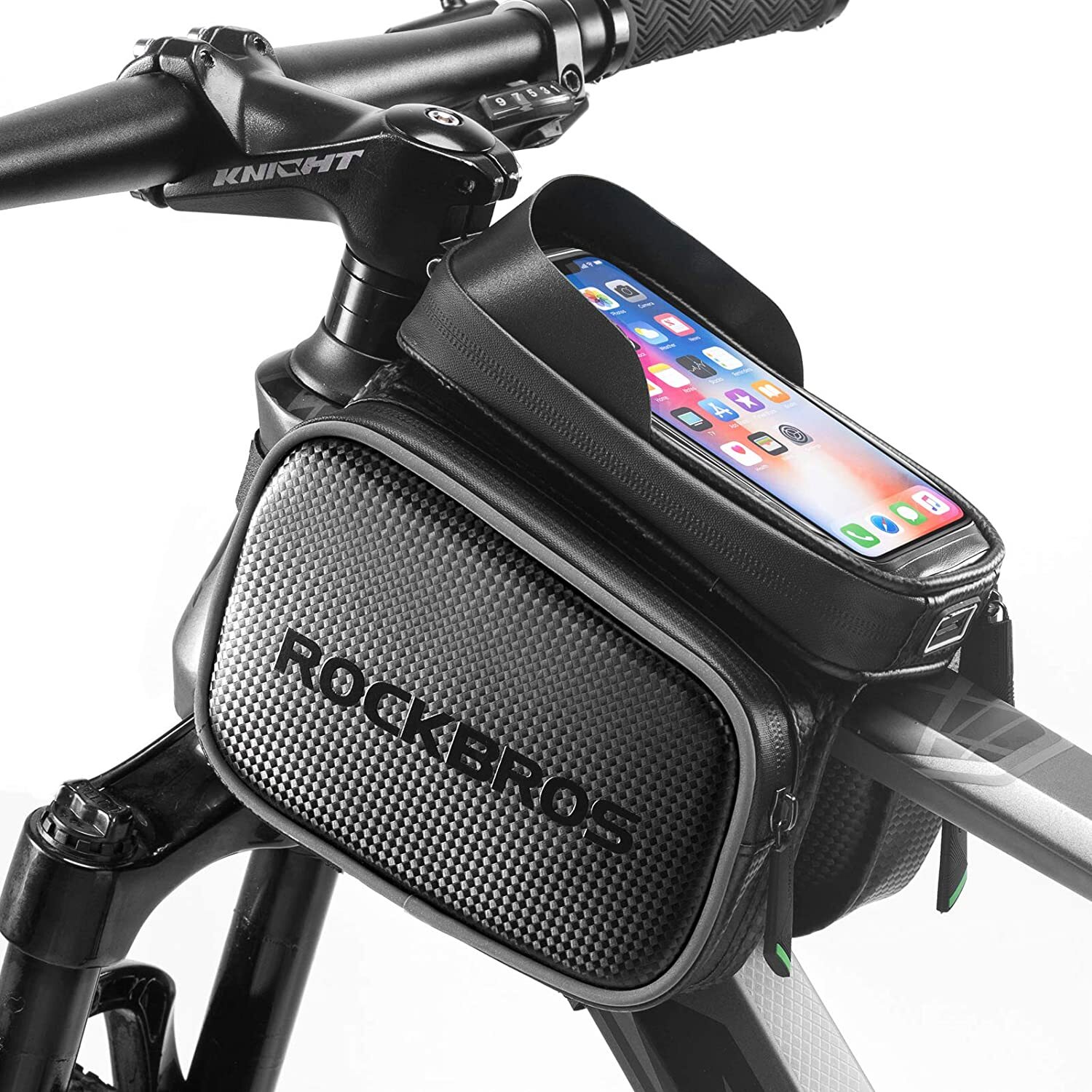 ROCKBROS Bike Bag Front Frame Double Zipper Bicycle Top Tube Handlebar Phone Bag