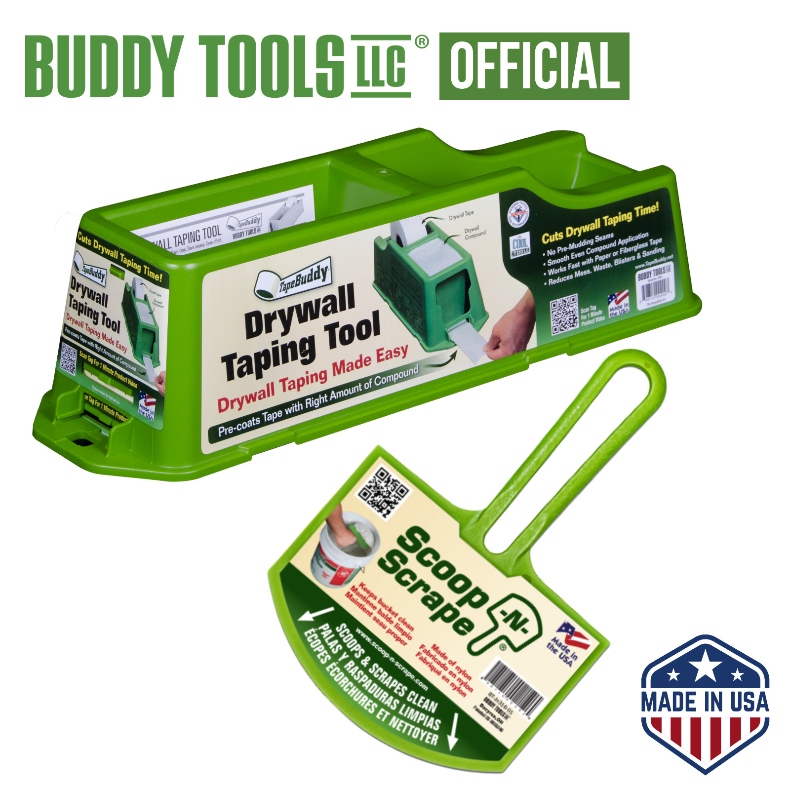 Buddy Tools Drywall Taping Tool w/ Curved Bucket Scoop for 5-Gallon Buckets NEW!