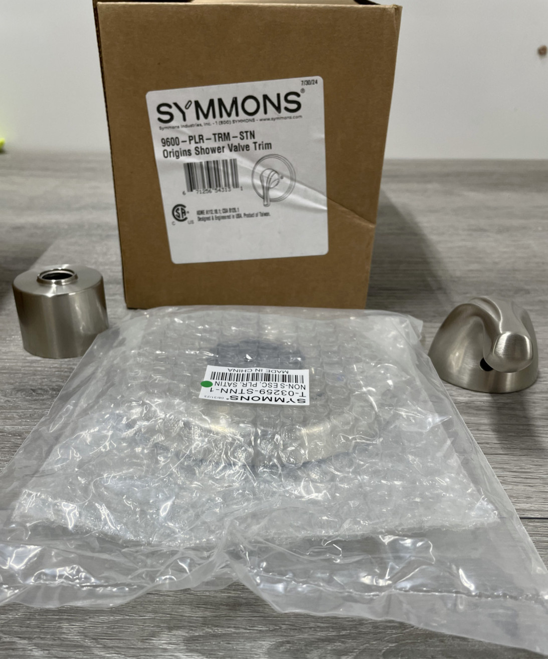 Symmons 9600-PLR-TRM-STN Origins Pressure Balanced Valve Trim, Satin Nickel