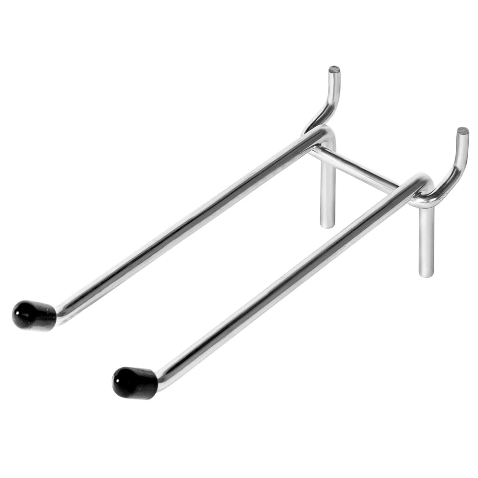 15 Pcs Double Pegboard Hooks 4 Inch, Heavy Duty Peg Board Hooks with Black Ru...