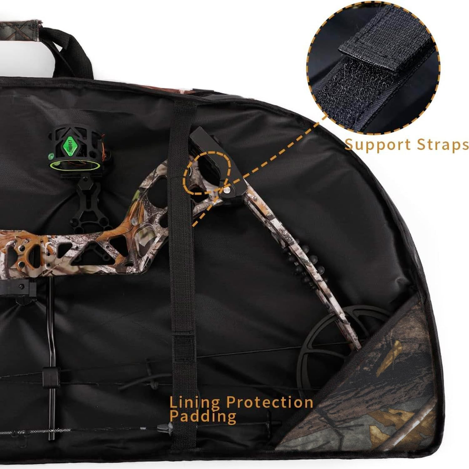Compound Bow Case Soft Lightweight Archery Bag w/ Arrow Pocket Backpack Straps