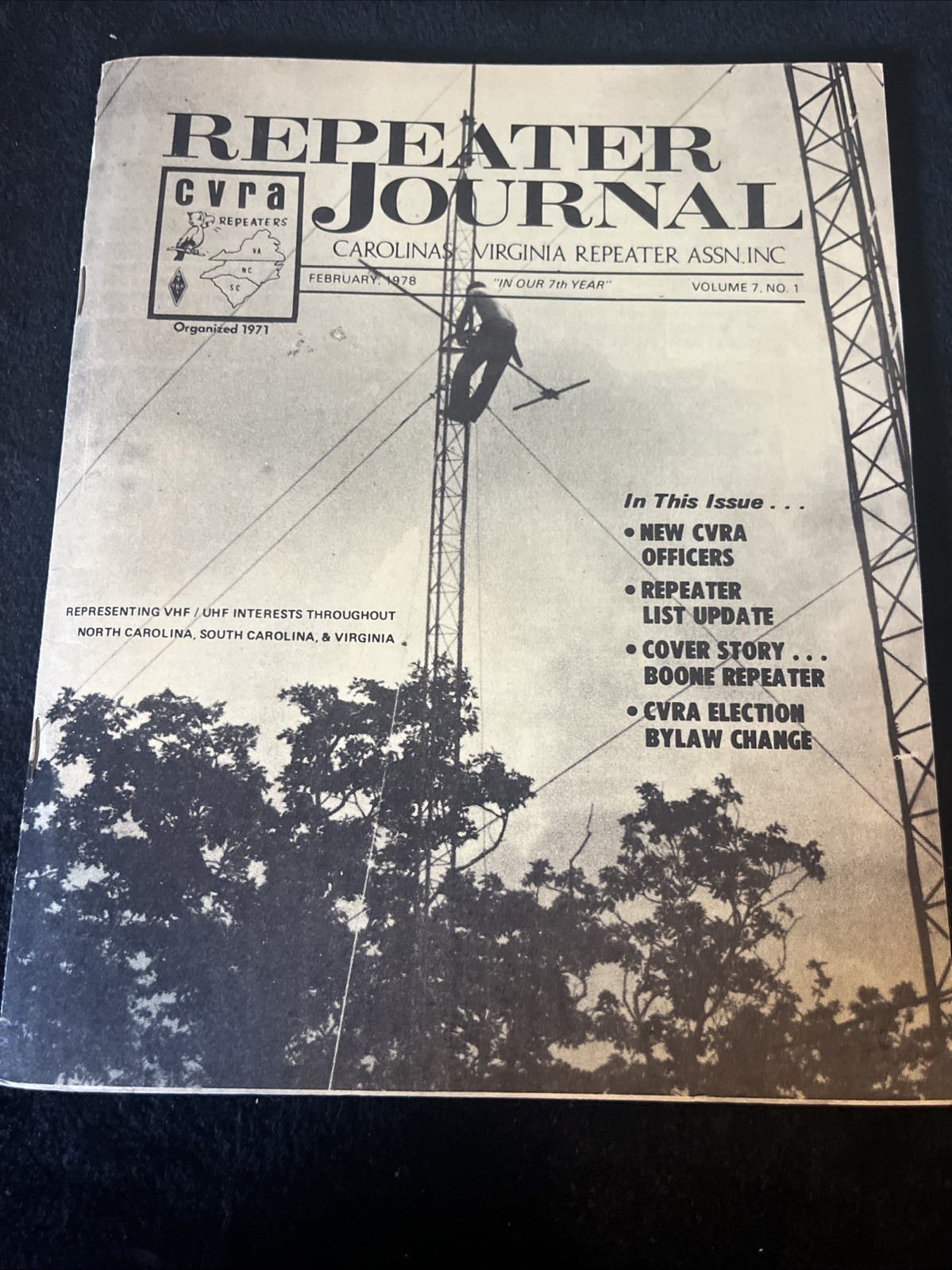 1978 Ham Radio Repeater Journal Magazine CVRA Carolinas Virginia Vol 7 No1