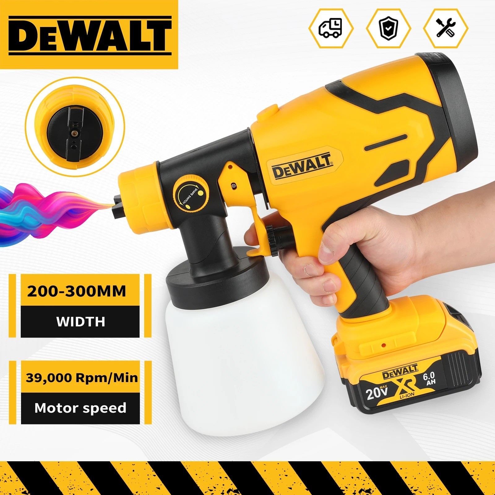 DEWALT 800ML Electric Spray Gun–Cordless,18V Battery–Professional-Grade for Even