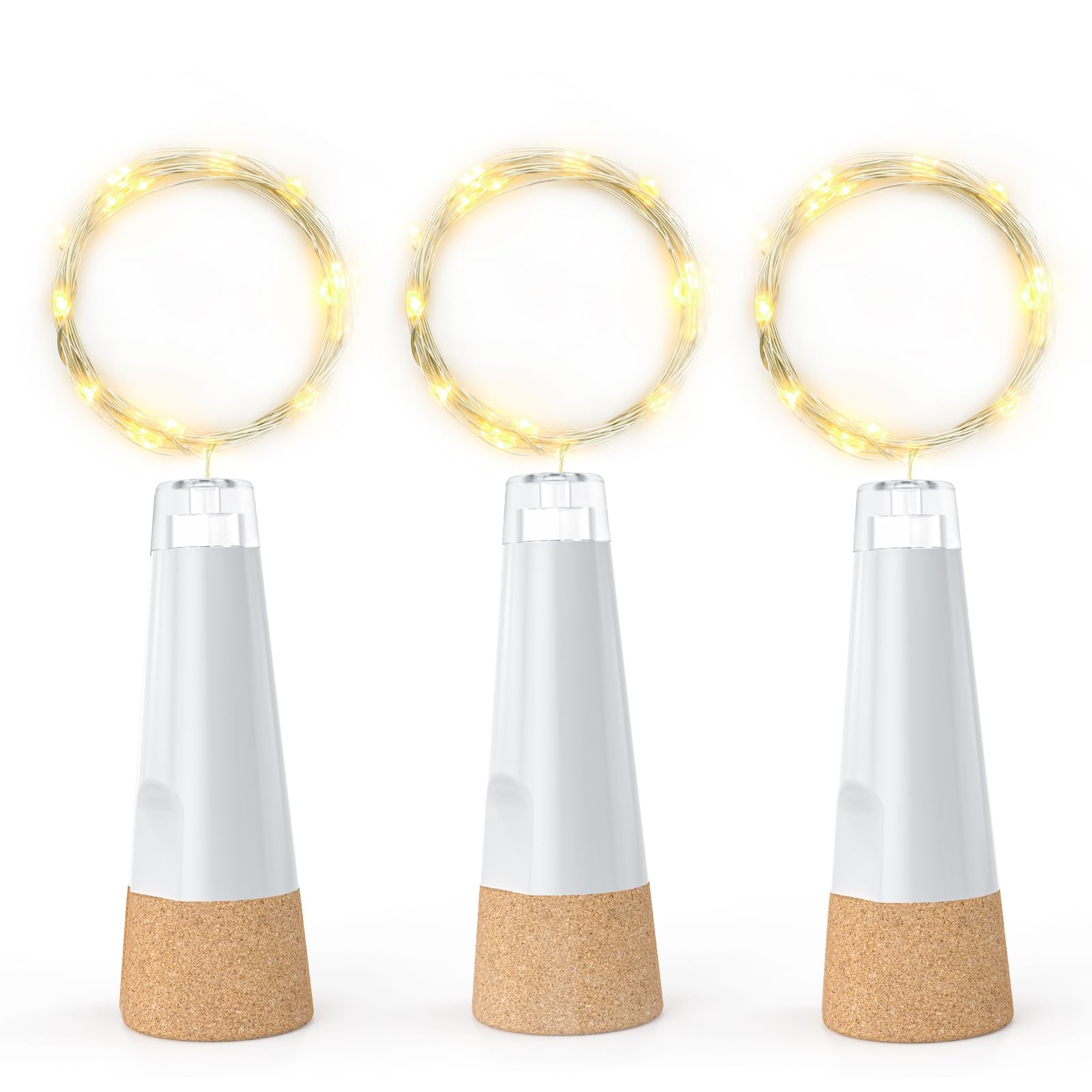 leegoal Bottle Lights, USB Rechargeable Wine Light 3 Pack, Warm White