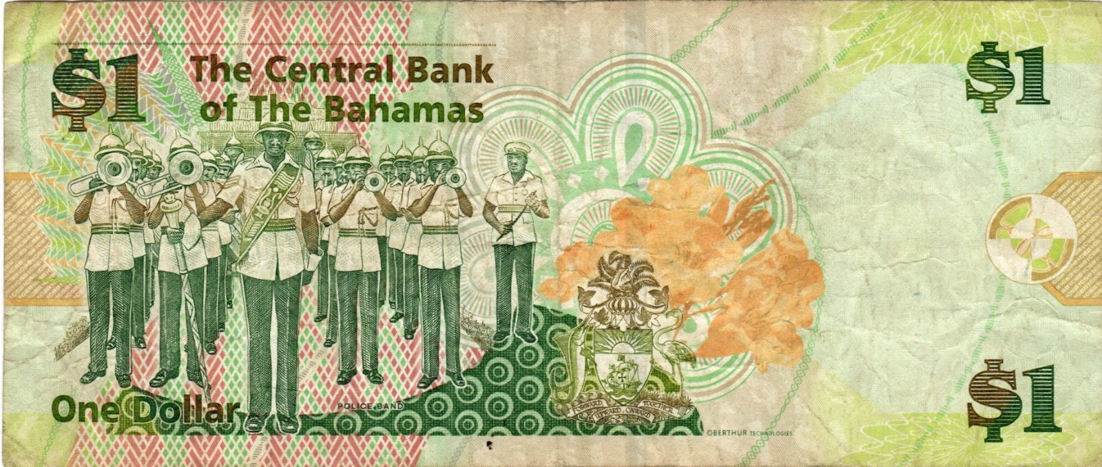 Banknote Bahamas P71 1 Dollar 2008