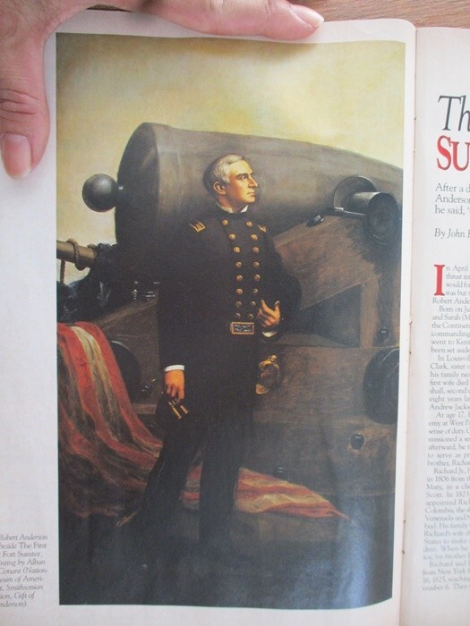 major robert anderson picture 6x9.5 inch museum american art print for scrapbook