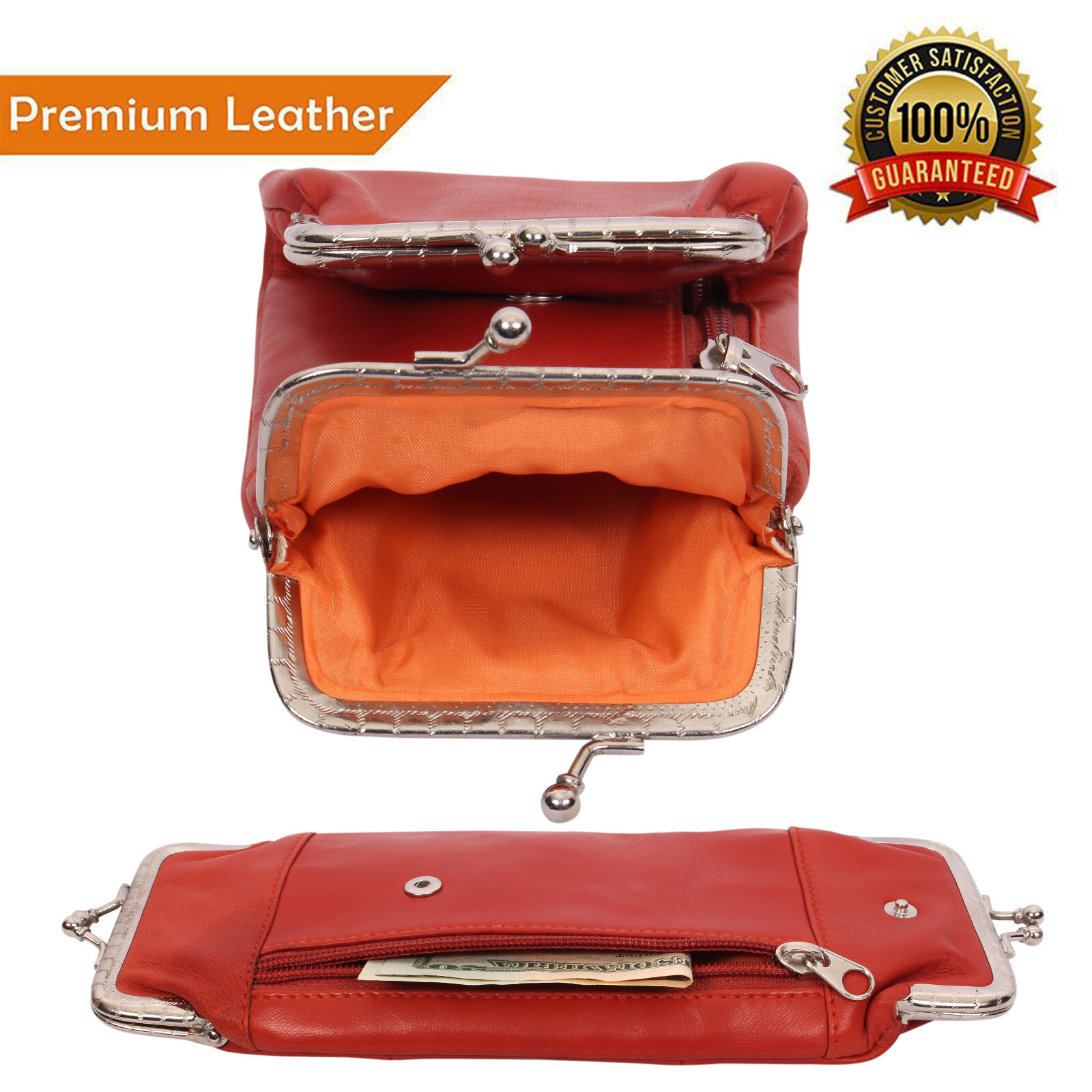 Genuine Leather Cigarette and Lighter Case with Twist Clasp