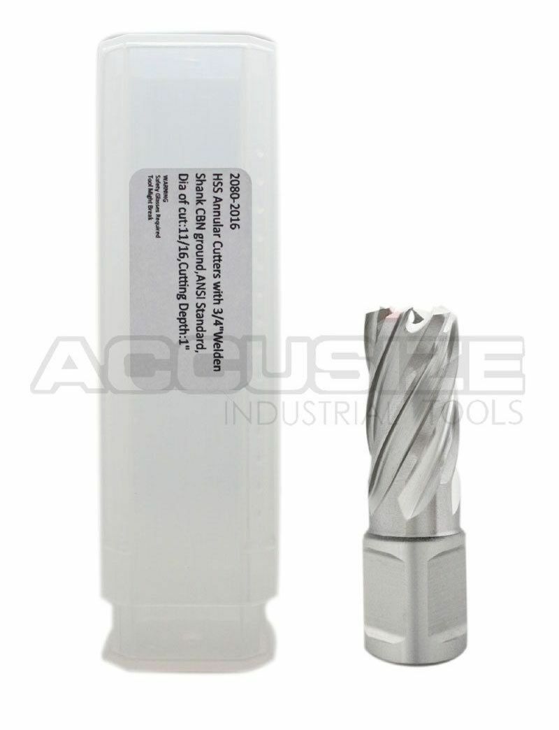 10 Pcs 11/16"x1" Cutting Depth HSS Annular Cutter +1 Pc Pilot Pin, #2080-2016PIN