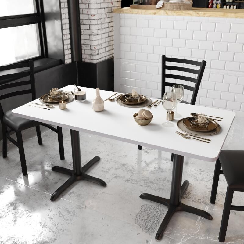 30" x 60" Rectangular Rest. Table Top with White or Gray Reversible Laminate Top
