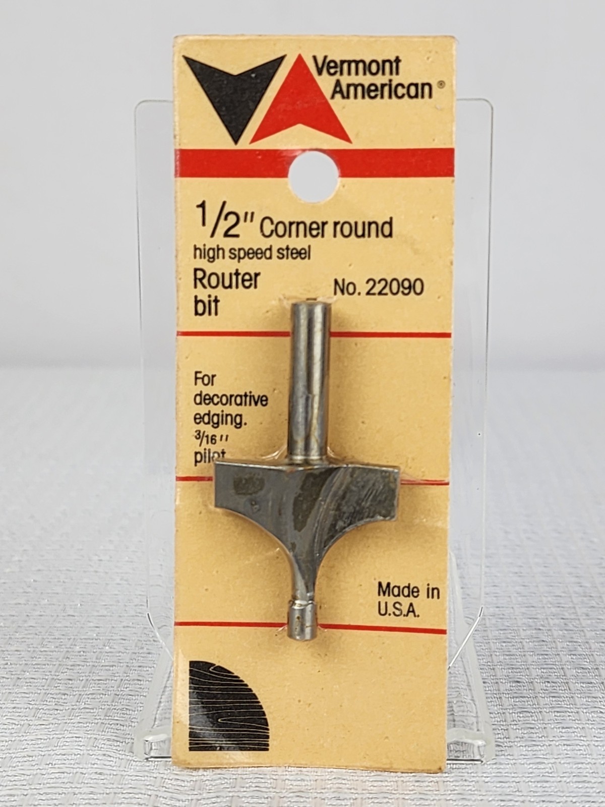 Vermont American 22090 1/2-Inch High Speed Steel Corner Round Router Bit New