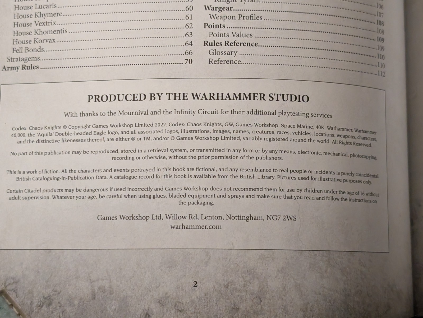 Warhammer 40k: 9th Edition Codex: Chaos Knights - Hardback Rule Book