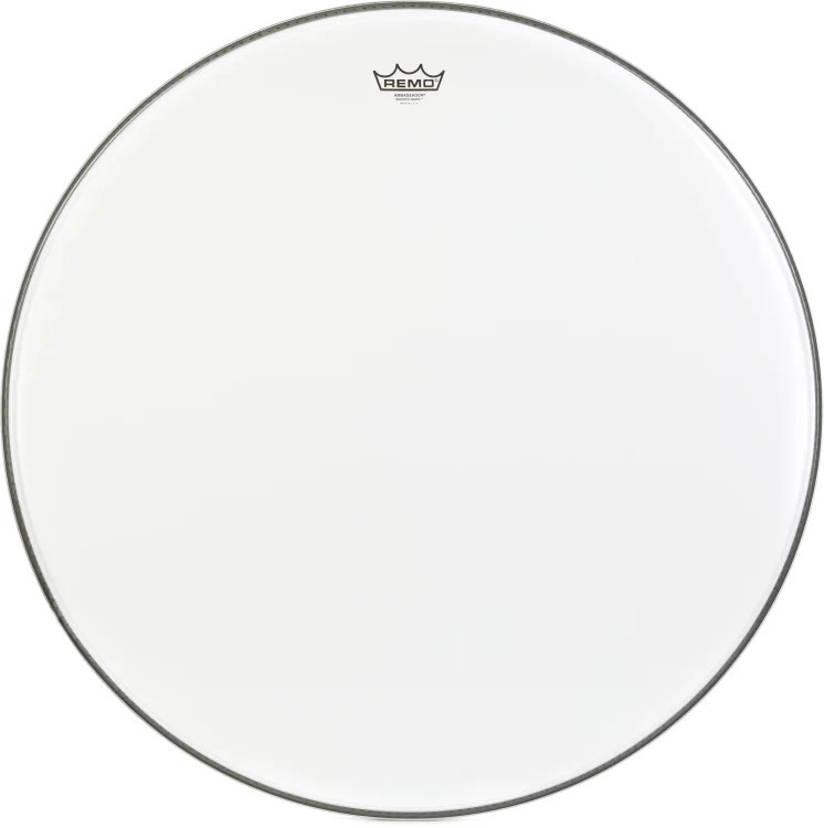 Remo Ambassador Smooth White Bass Drumhead - 28 inches