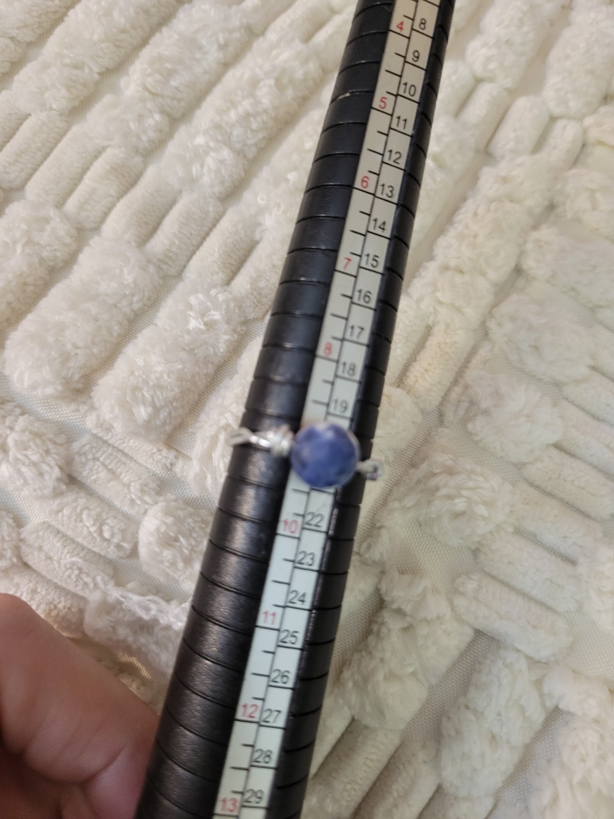 Silver Blue Sodialte Gemstone Ring Size 6 Beautiful Handmade Crystal Ring