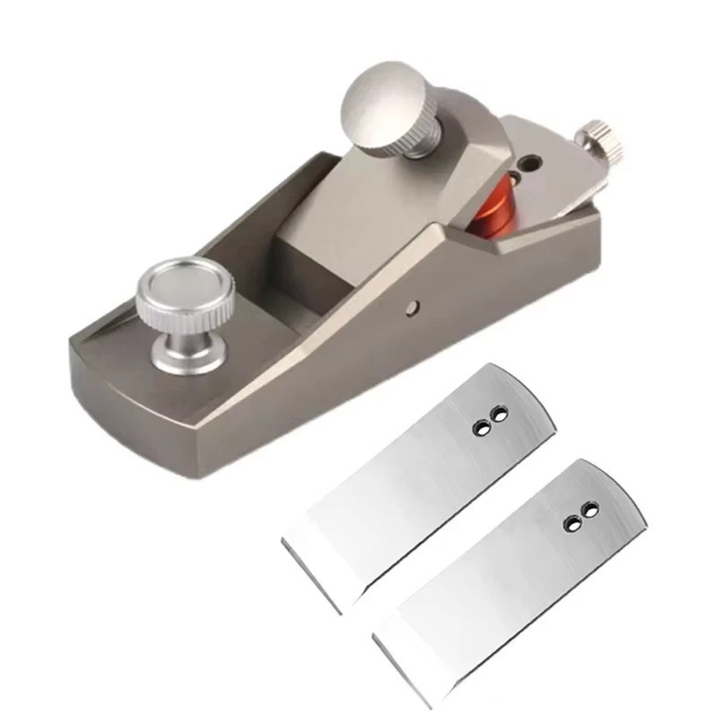 Mini Woodworking Hand Planer Aluminium Alloy Flat Plane with Spare Blades