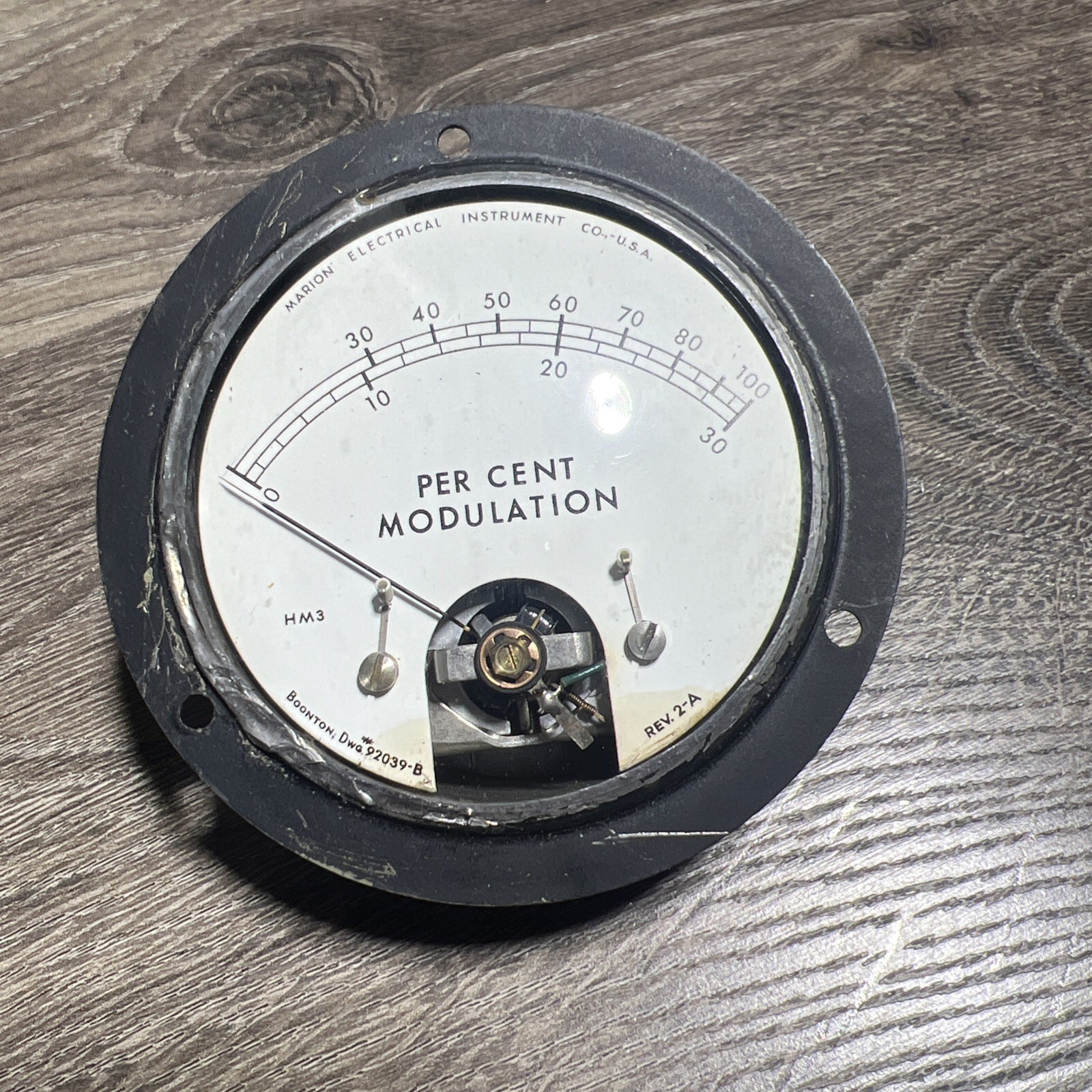 Marion Electrical HM-3 Aviation Aircraft Percent Modulation Meter 92039-B