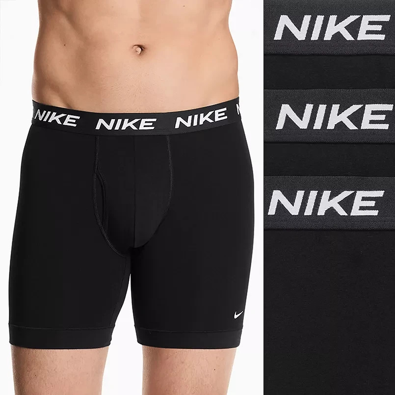 NIKE ALL DAY MEN'S COTTON STRETCH BOXER BRIEFS 3 PACK ASST SIZES NEW 001