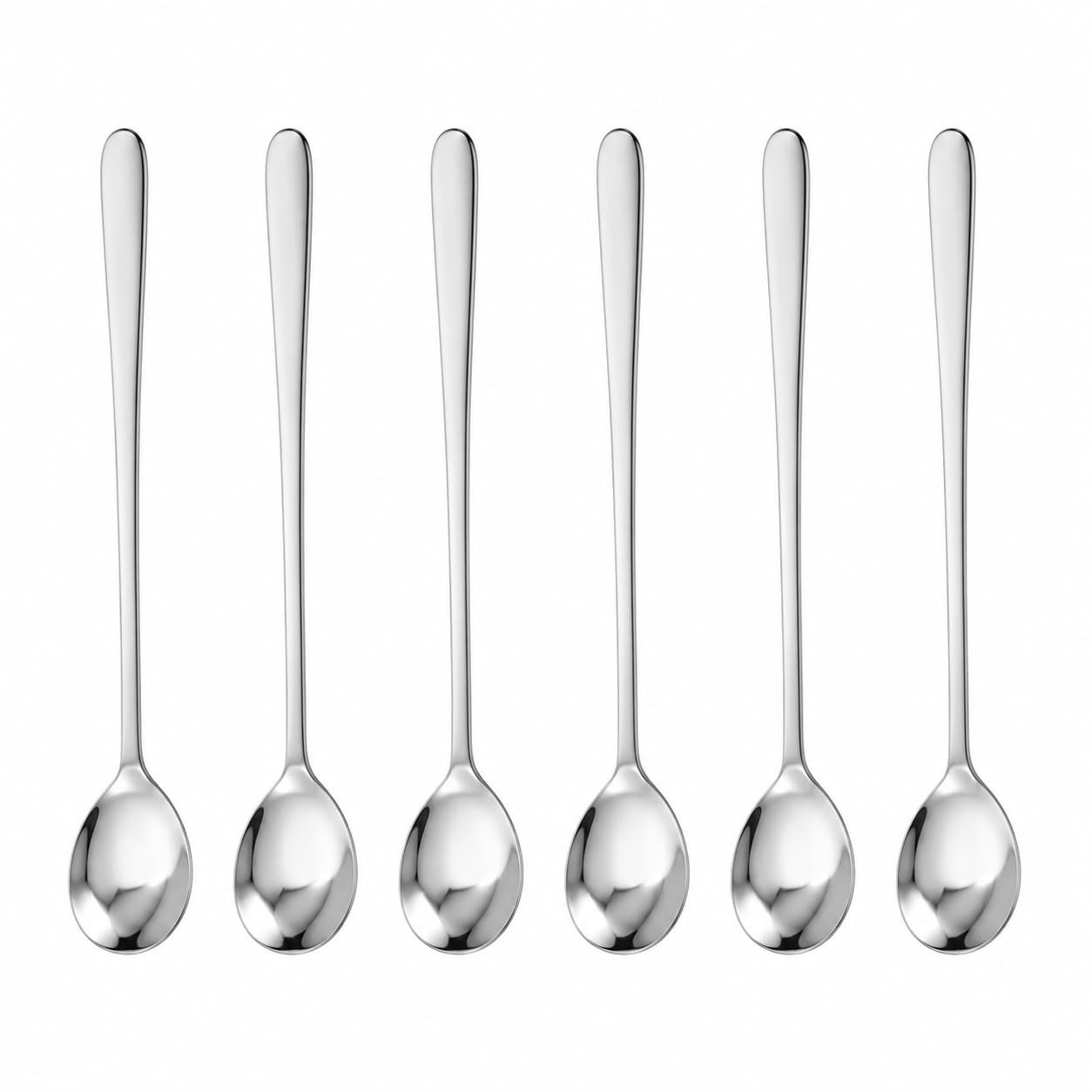 6 Pieces Long Handle Coffee Spoons | Stainless Steel | Dishwasher