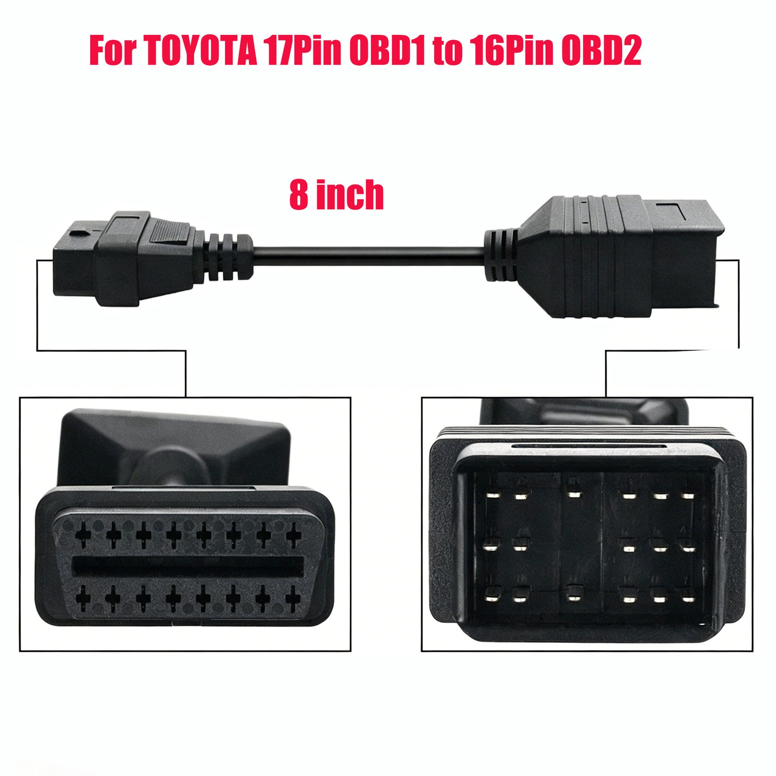 For TOYOTA Diagnostic Scanner 17Pin OBD1 to OBD2 Convertor Adapter Cable