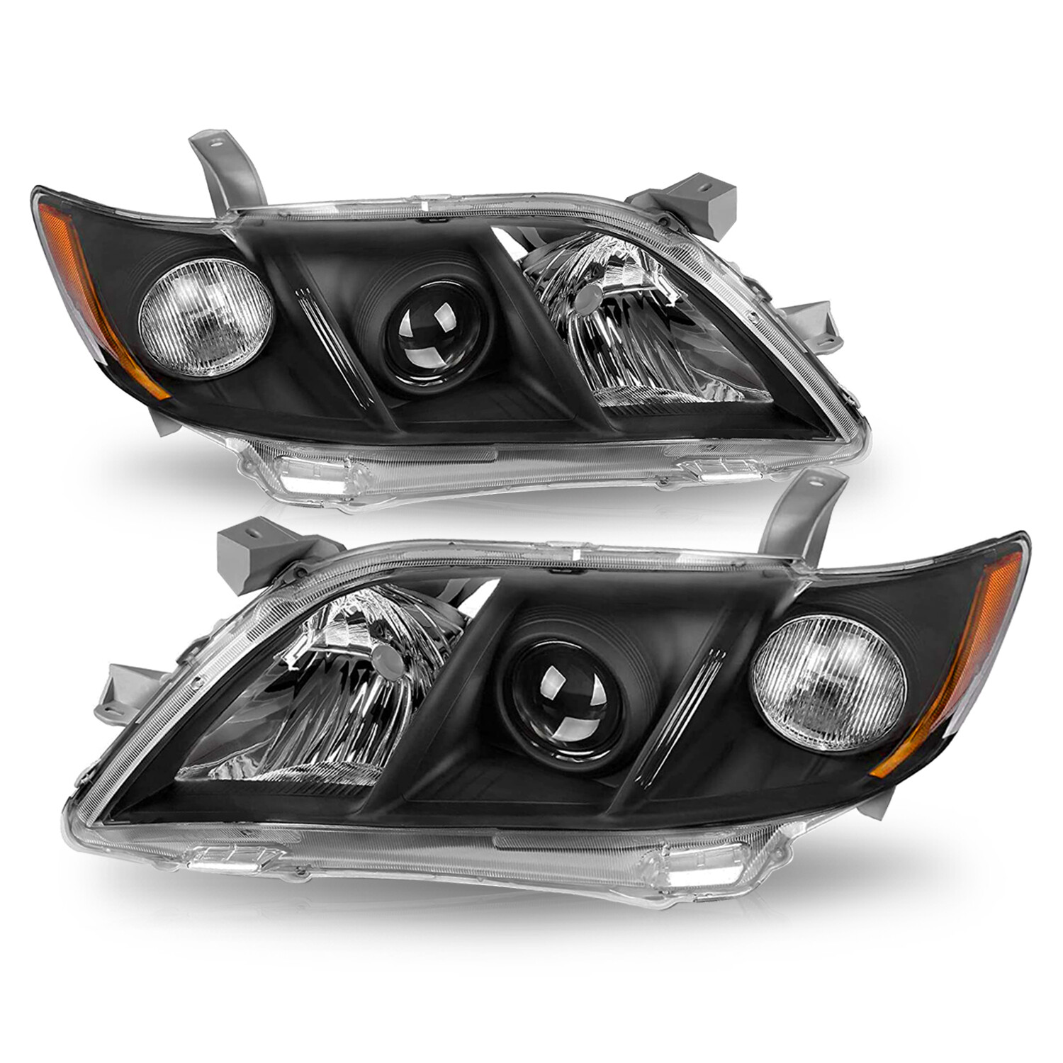For 2007 2008 2009 Toyota Camry Headlamp Projector Black Headlights Set LH&RH