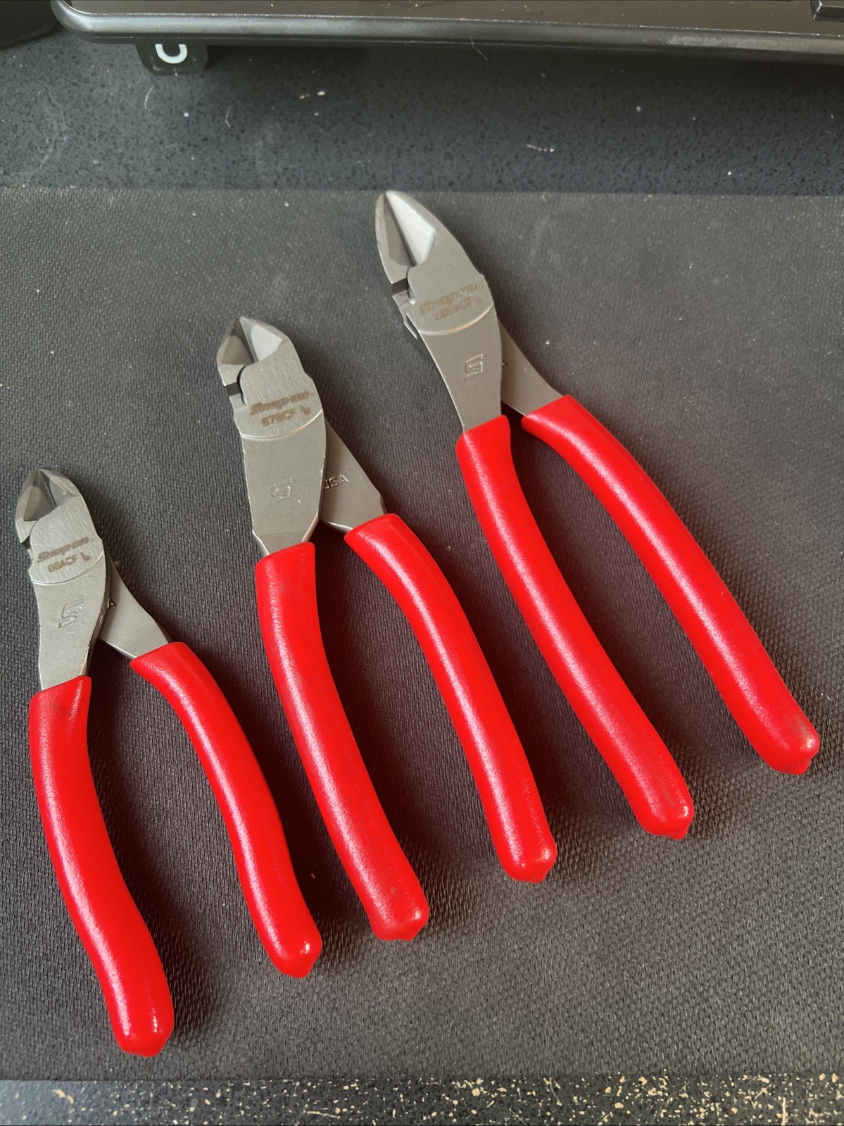 Snap On Tools USA NEW  RED 3 Piece Soft Grip Pliers / Cutters Set Heavy Duty ❤️