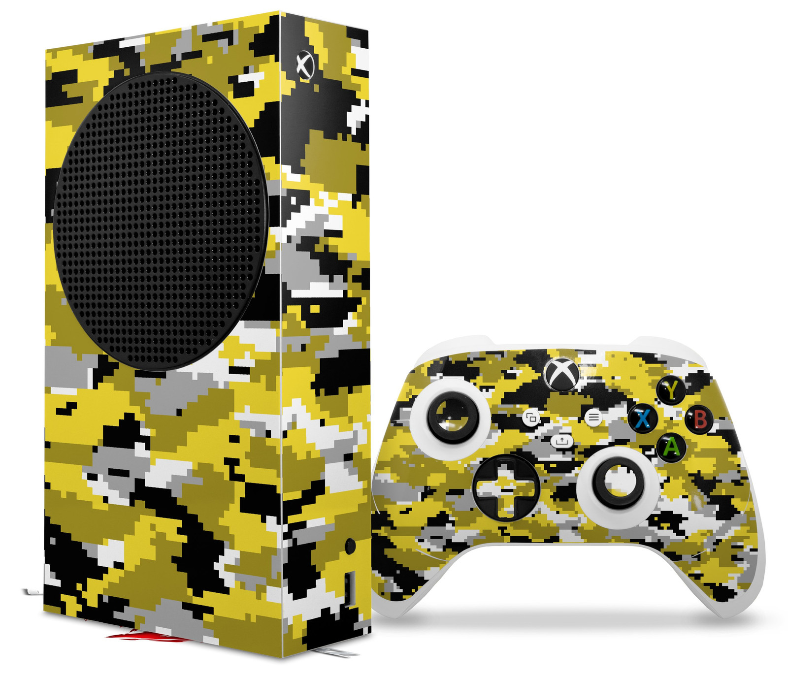 Skin Wrap for XBOX Series S Console Controller Digital Camo Yellow