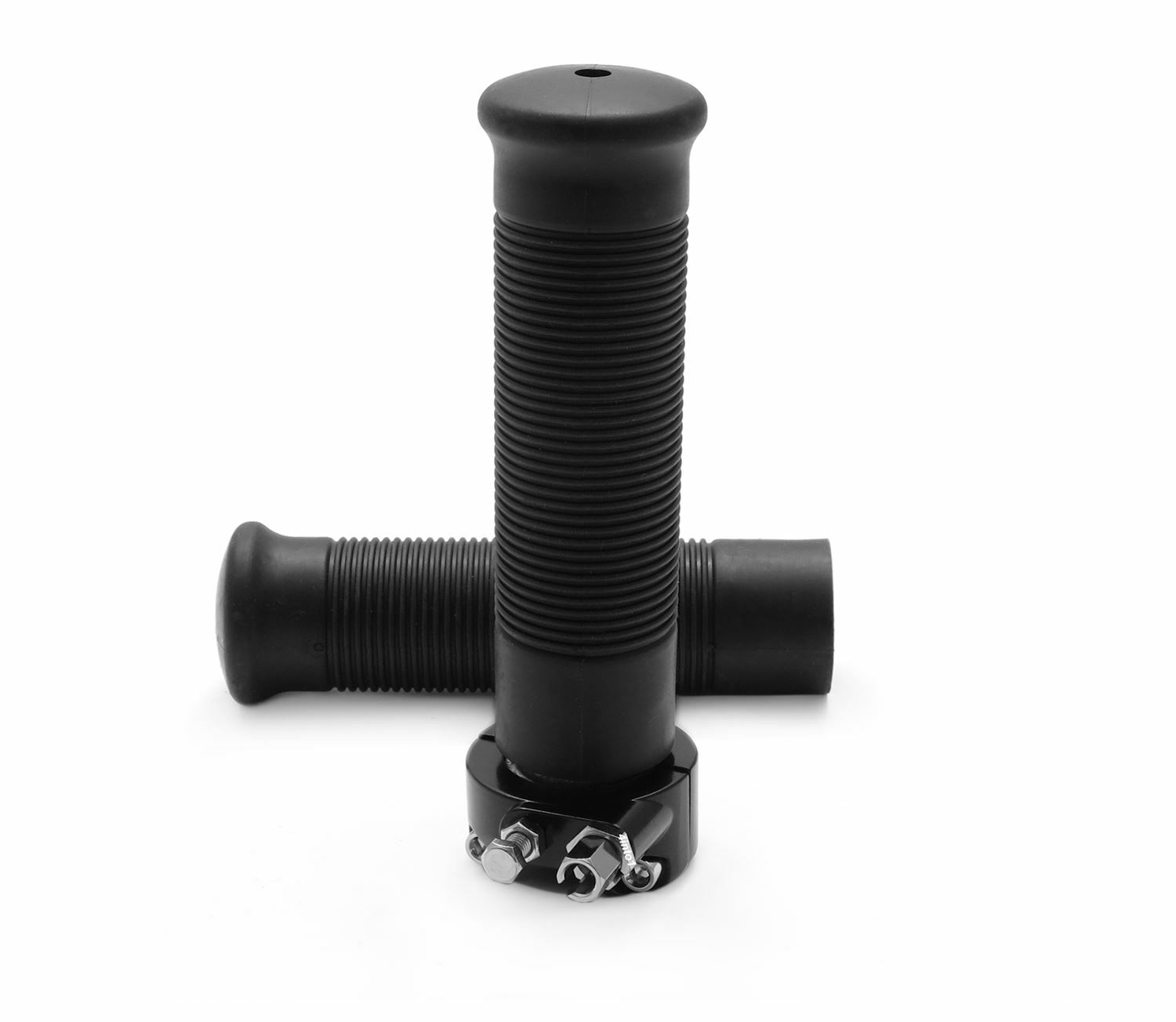 Single Cable Pull Throttle Assembly 1" Black - Jackhammer Grips - Harley Chopper