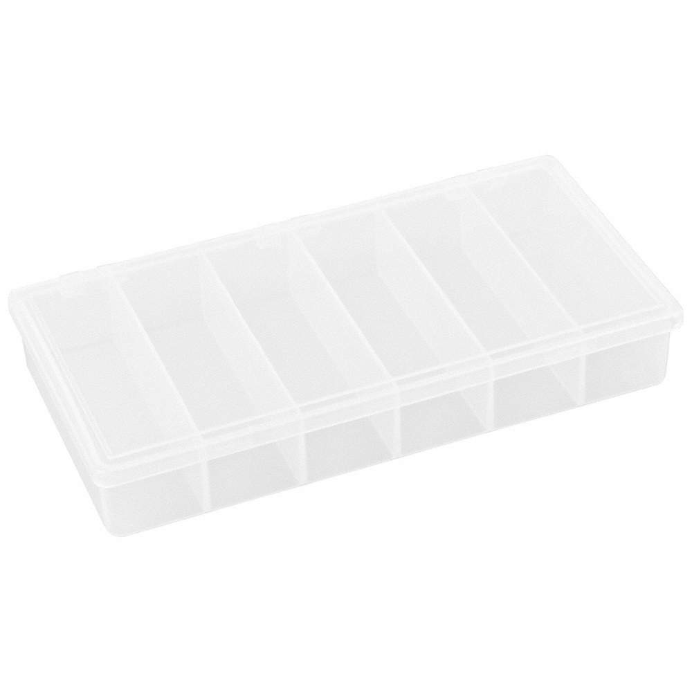 FLAMBEAU T203 Compartment Box,Snap,Clear,1 3/8 in 30C408