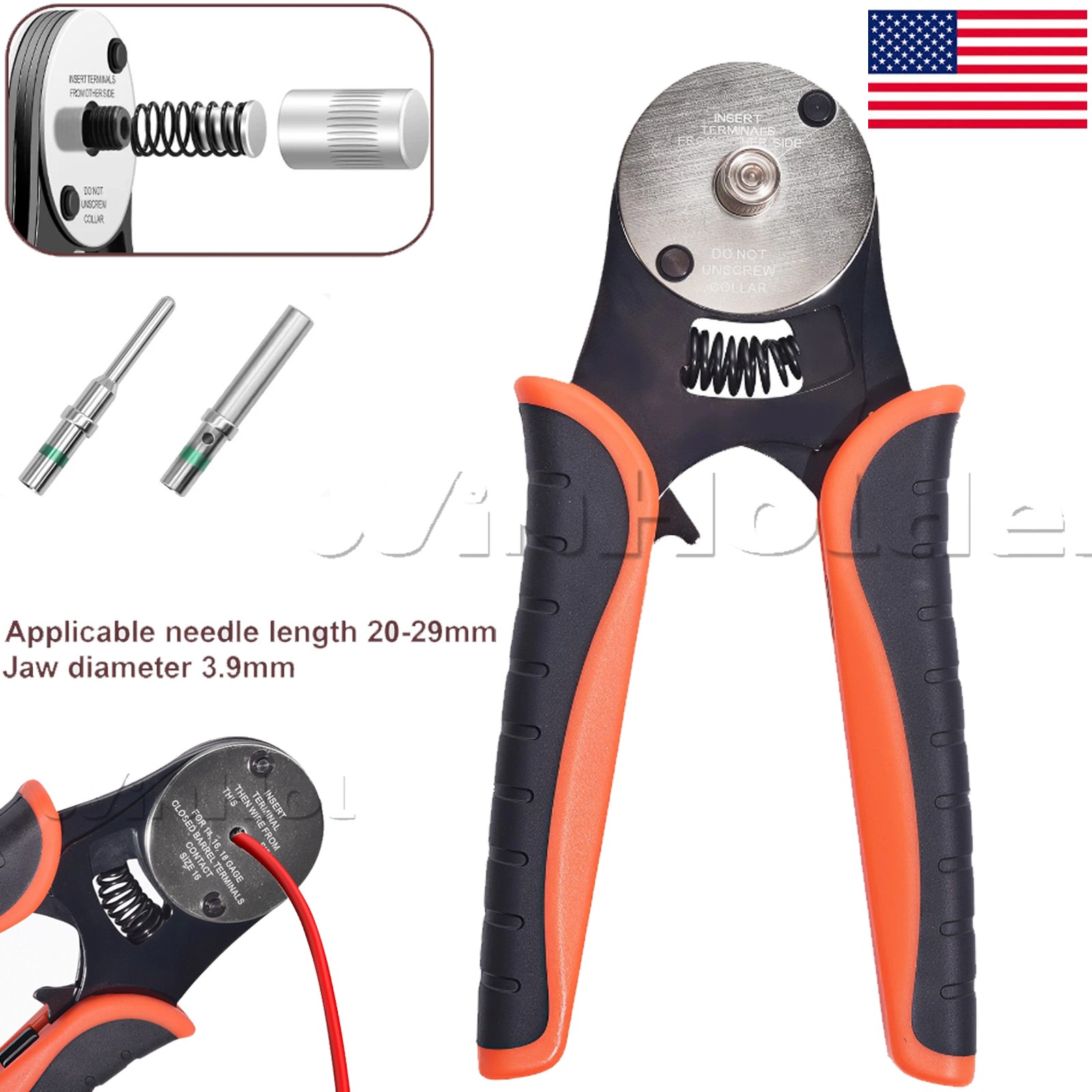 4-Way Indent Cable Crimping Tool DT Deutsch Closed Barrel Crimper 14-18 AWG USA