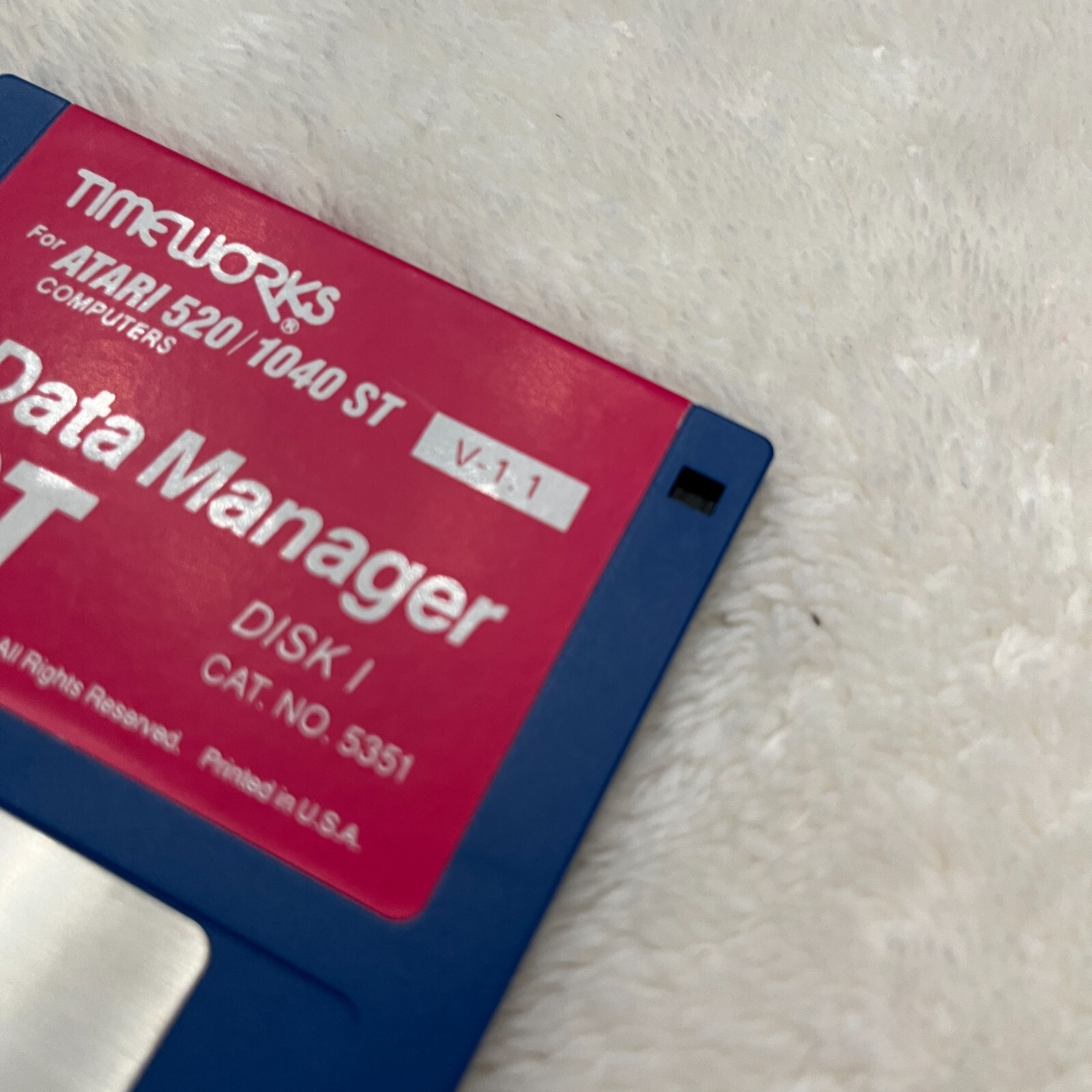 Timeworks Data Manager Database Software for Atari 520ST 1040ST V 1.1 3.5" Disk