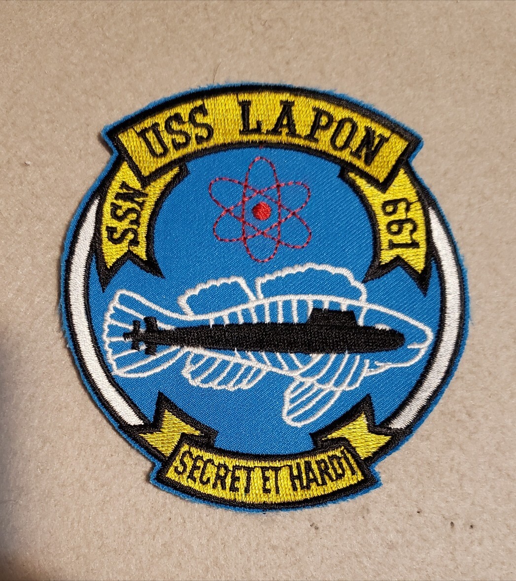 USS Lapon SSN-661 Patch - 3 1/2" x 4" - No plastic backing