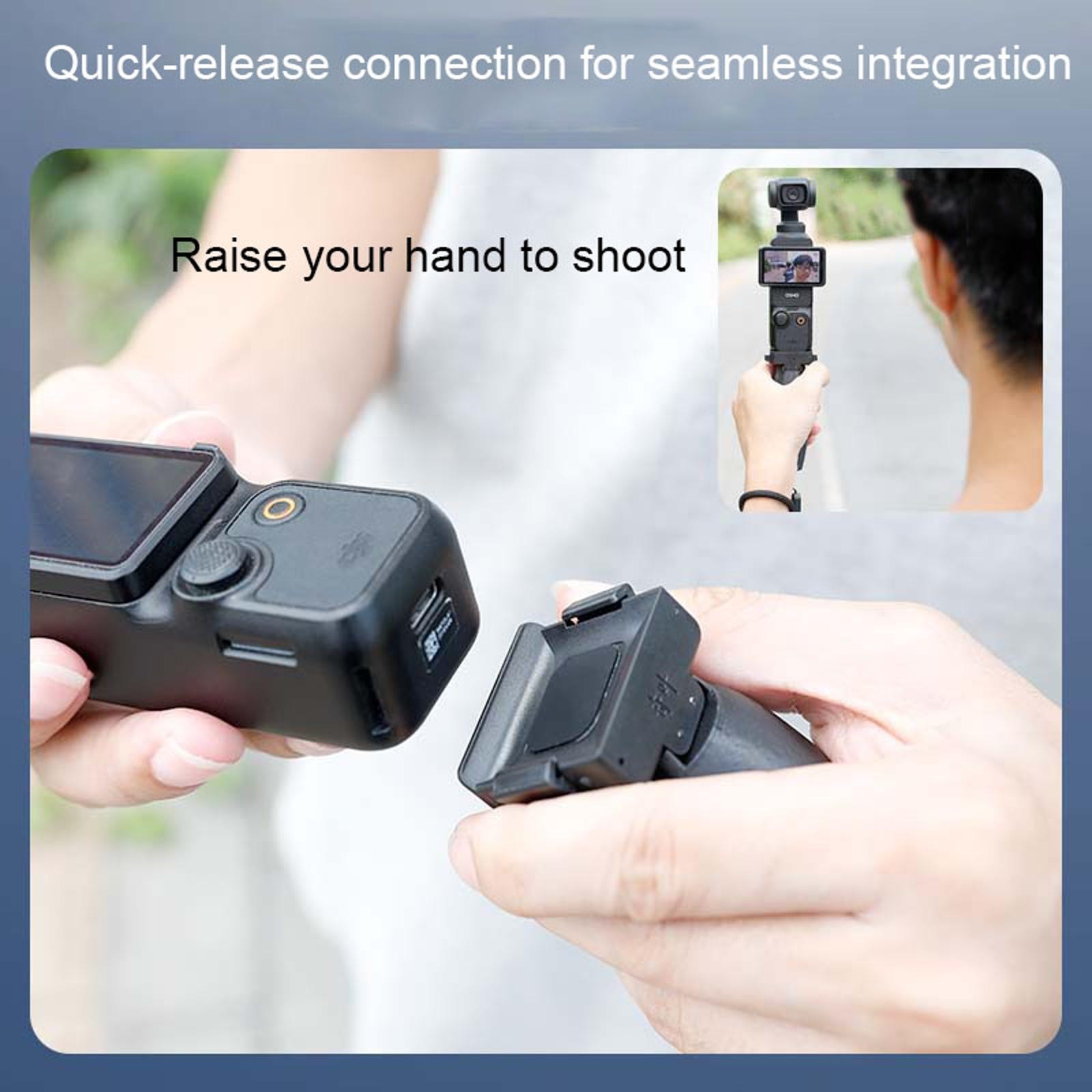 For DJI Osmo Pocket 3 Quick-Release Handle Grip, 3D Printed Extension Mount