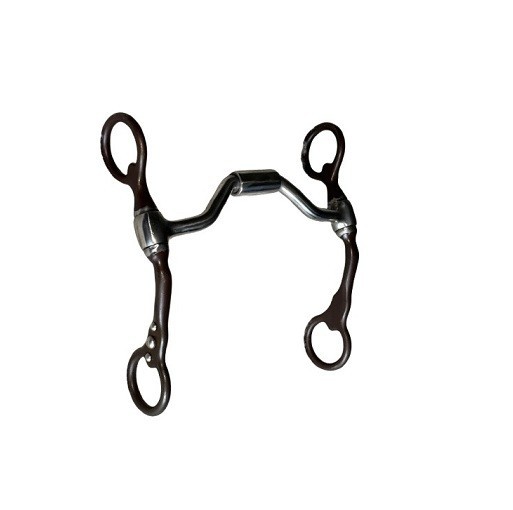 Horse Bit Western 5" Low Port Hinged Futurity Antique Brown SS Dots Shank FARO