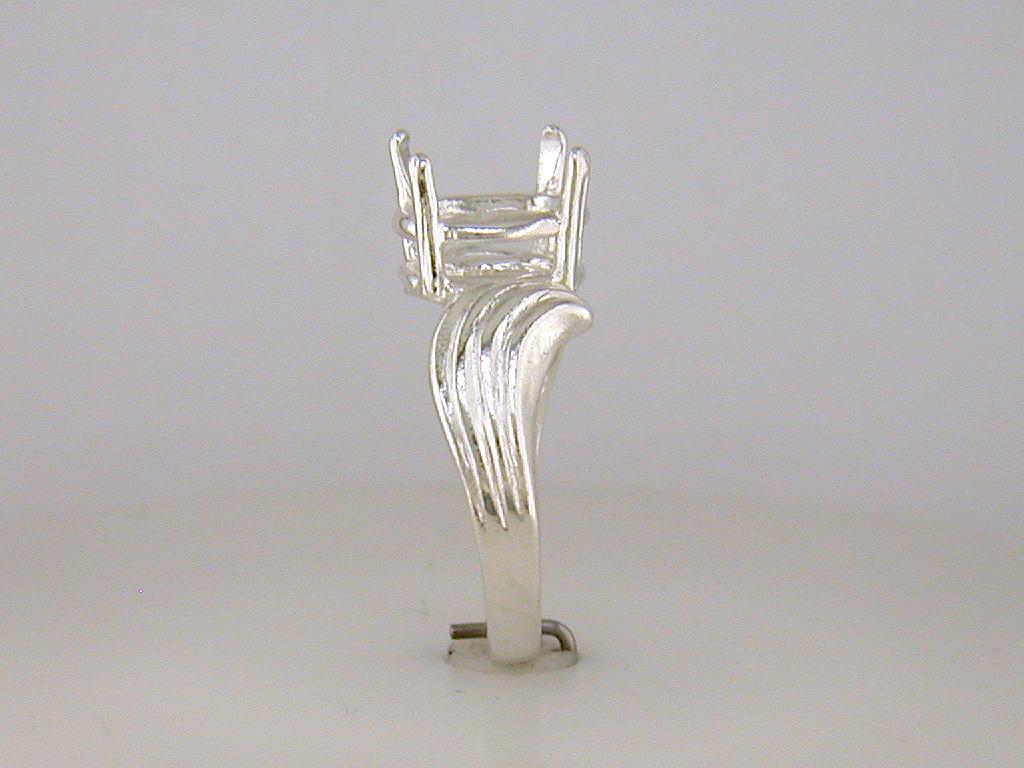 10 x 8 mm Oval Swirl Ring Setting Sterling Silver