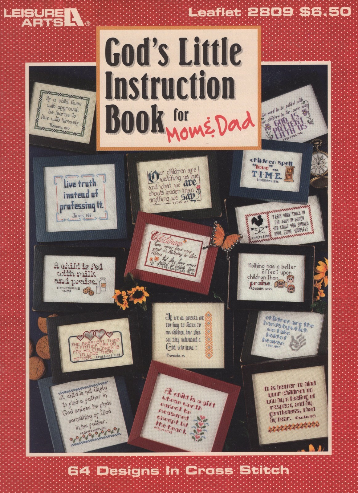 God's Little Instruction Book for Mom & Dad 64 Cross Stitch Designs Leaflet 2809