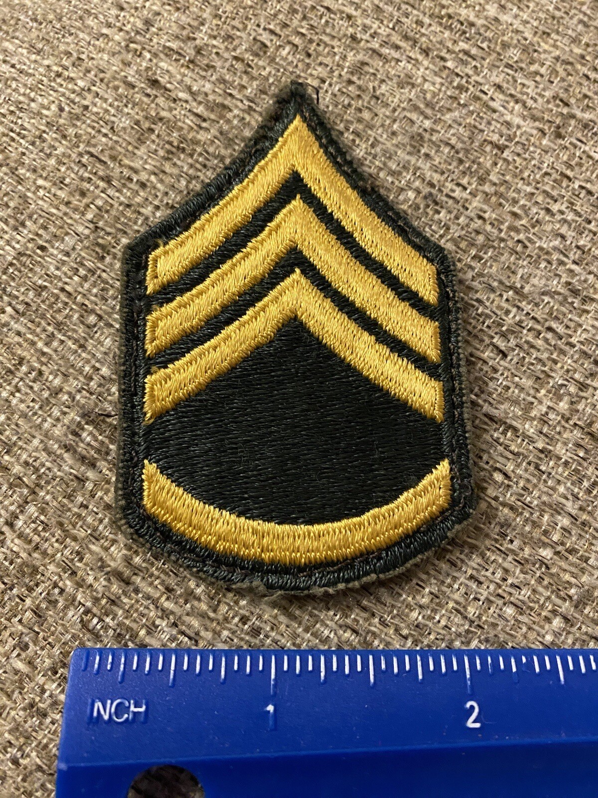 Korea War Era Staff Sergeant Enlisted Rank Patch Blue Yellow INV6199