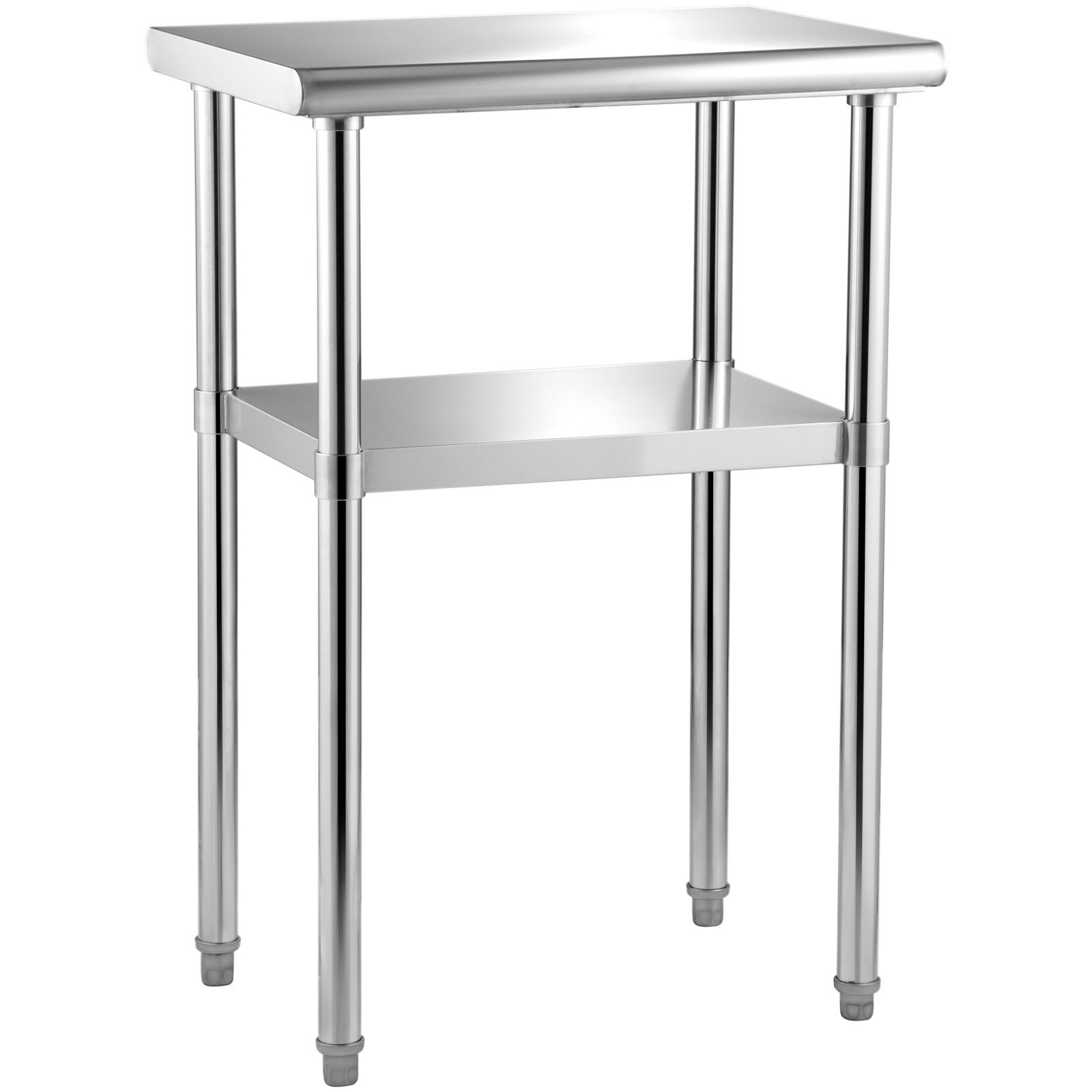 Stainless Steel Prep Table 24x18in, 600lbs Load, Adjustable Undershelf