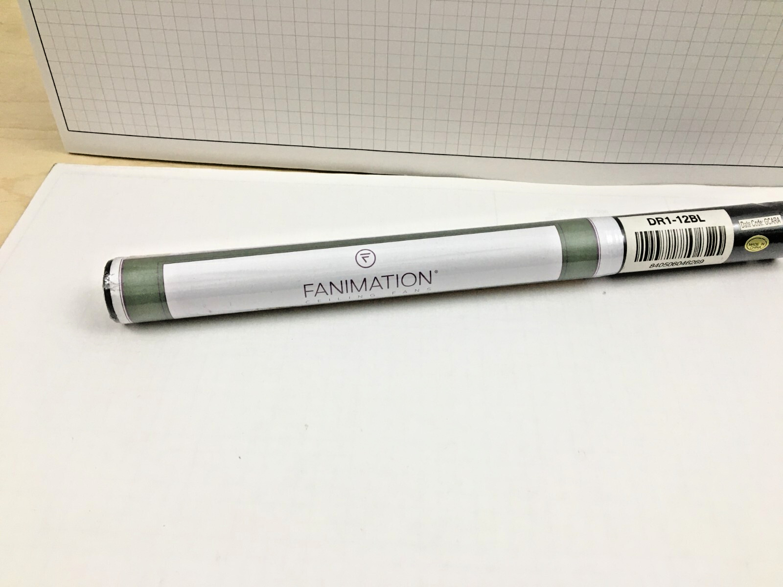 Fanimation DR1-12BL Downrod, 12-Inch x 1 Inch, 12" x 1", Black - 1 ea.