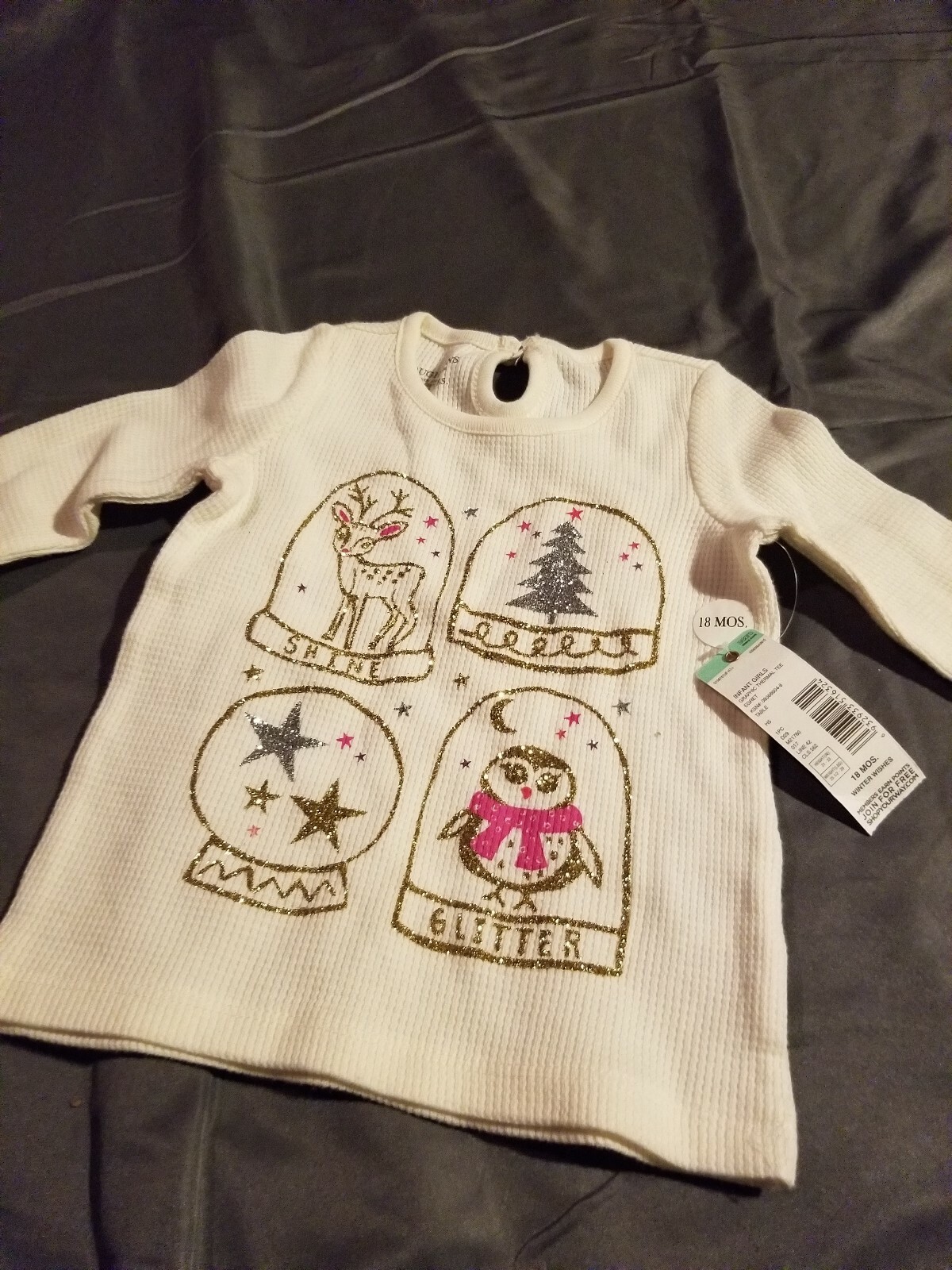 toughskins top shirt holiday 18 months long sleeve baby girl  sparkle