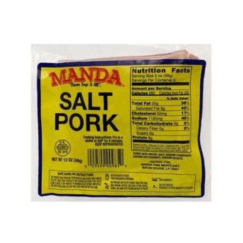 Manda Salt Pork 12 Oz (4 Pack)
