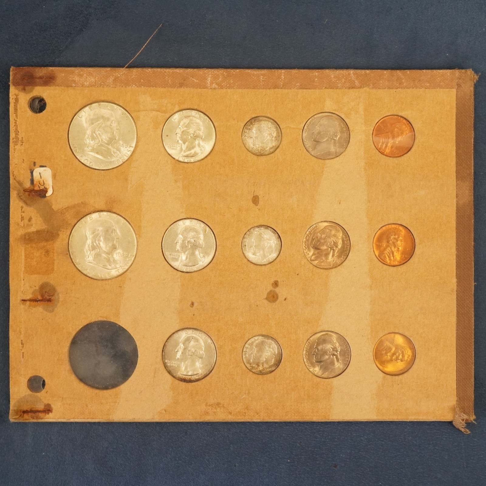 1948-PDS U.S. Mint Set in Meghrig Holder, Uncirculated - Free Shipping USA
