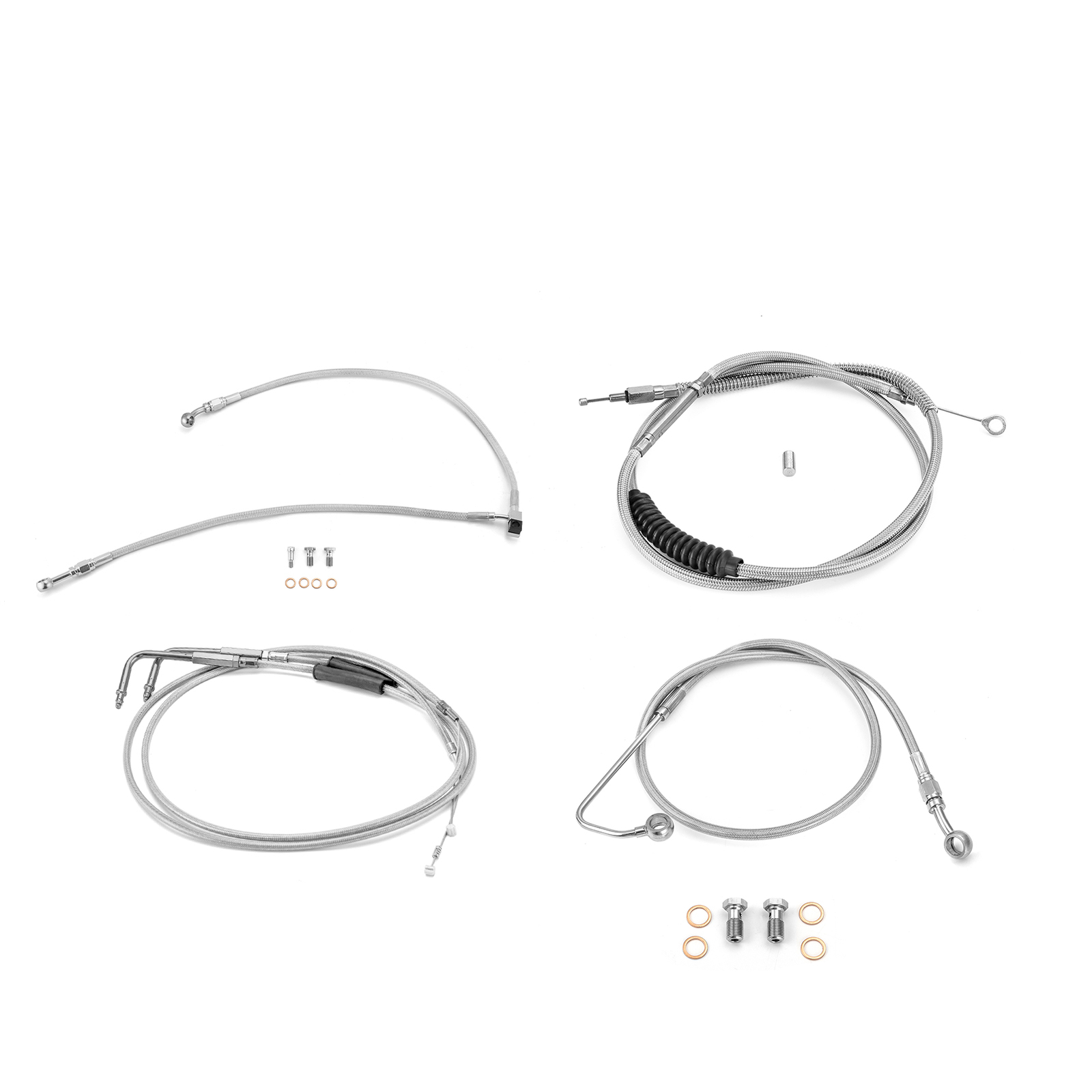 12" 14" Handlebar Extended Cable for Harley Softail Deluxe FLSTN 2011-2014 ABS