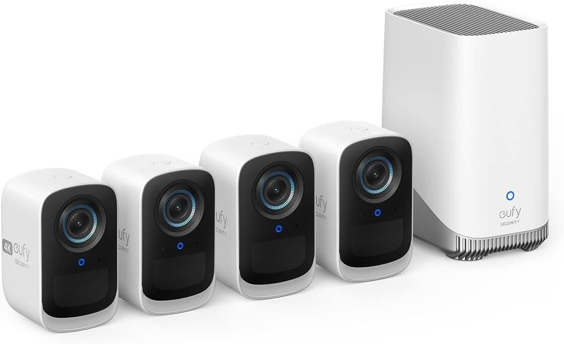 eufy eufyCam S300 4K Outdoor Camera Wireless Security System 4-Cam Kit|Refurbish