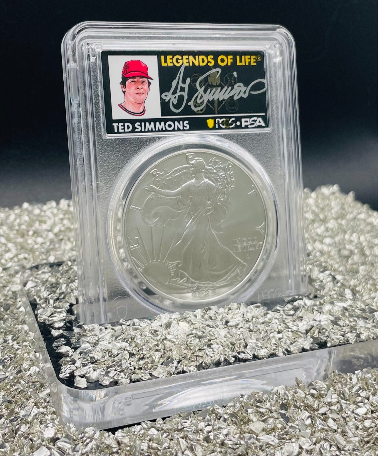 2025 $1 Silver Eagle FDOI MS70 MLB LEGENDS OF LIFE TED SIMMONS Rare 1 of 10 Mint