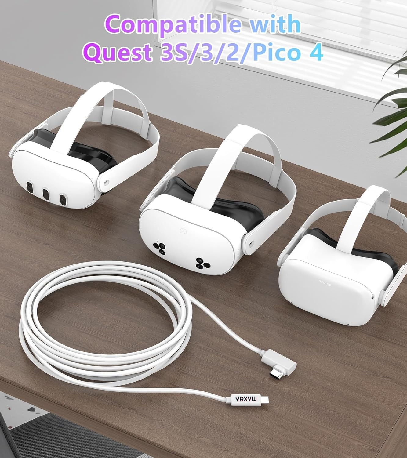 Durable 6ft Low Latency Link Cable for Enhanced VR Gaming with Oculus and PICO
