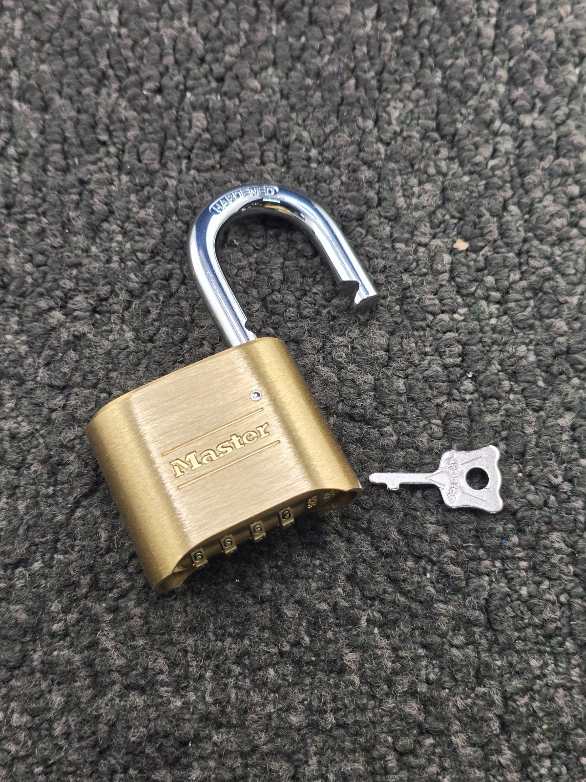 Master Lock 175 4-Digit Resettable Brass Combination Padlock w/ 1-inch Shackle