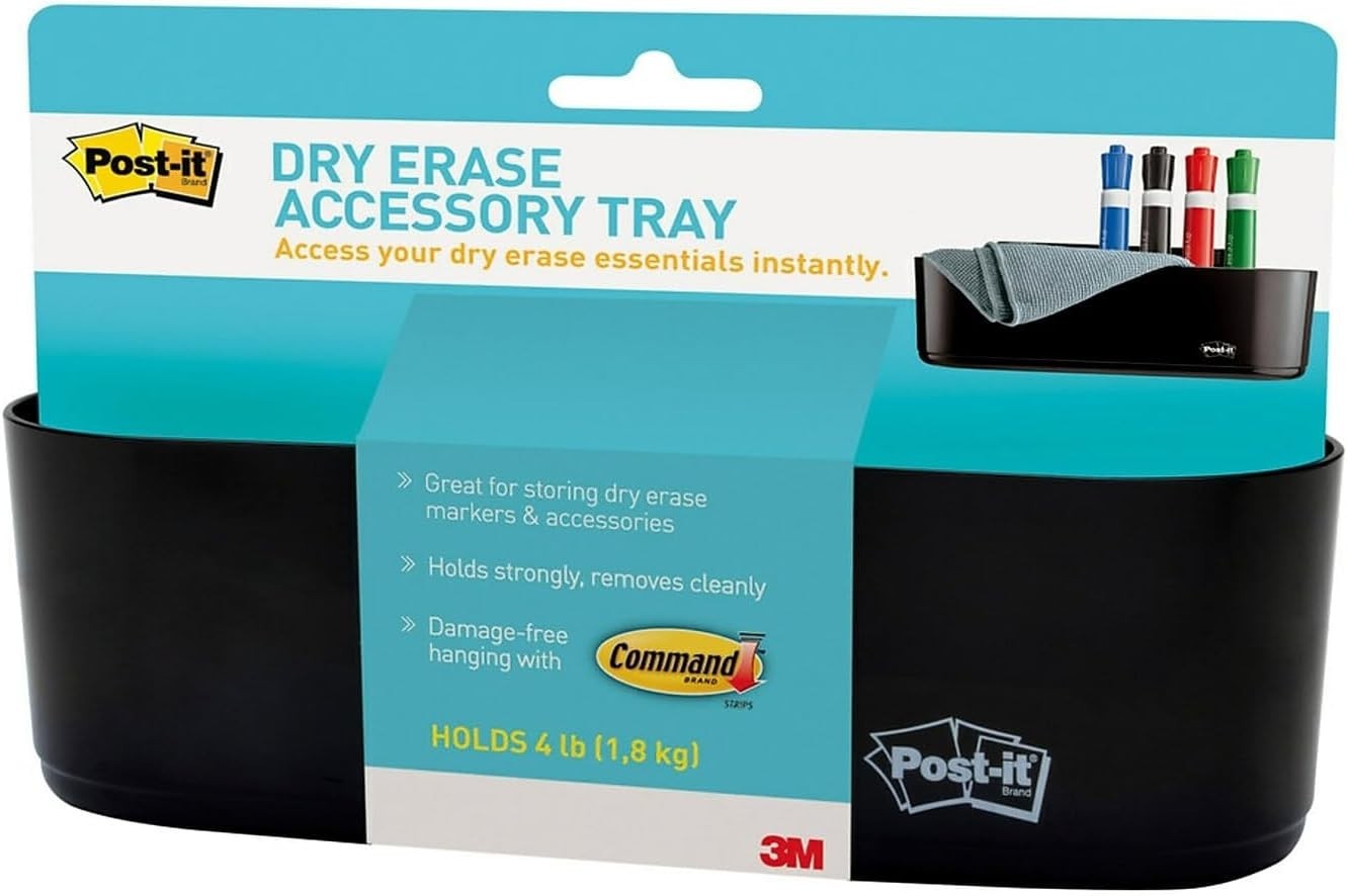 Post-it Dry Erase Accessory Tray, 1 Accessory Tray, 4 Strips