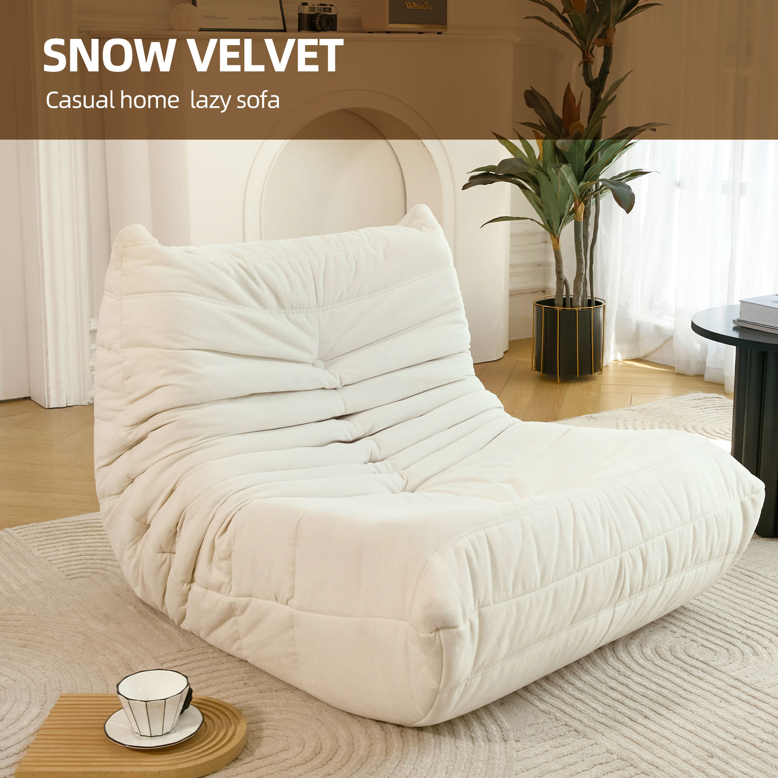 No Installation Bean Bag Chair Big Beanbag Chair for Adults Bean Bag Lounger Foa