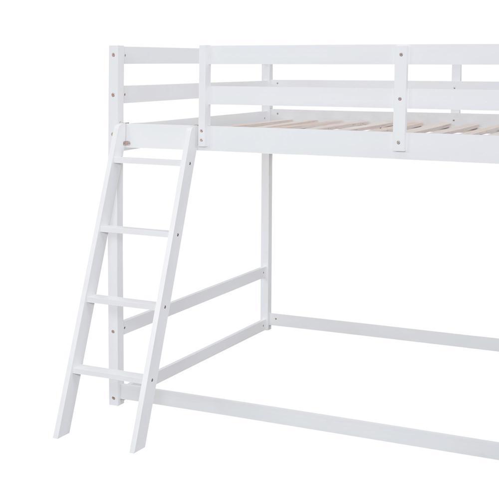 New Practical Modern Full over Full Bunk Bed with Ladder Slide and Shelves