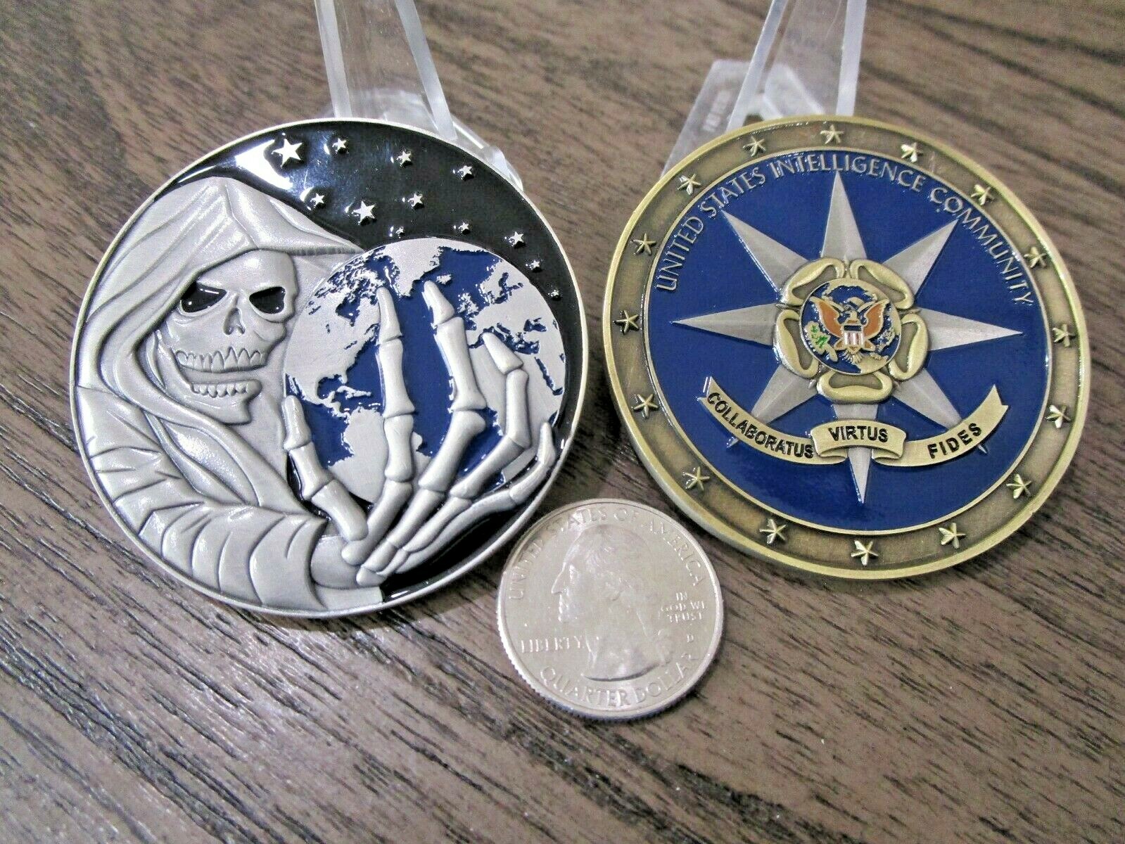 US Intelligence Community NRO NGA IC NSA CIA  Grim Reaper Challenge Coin