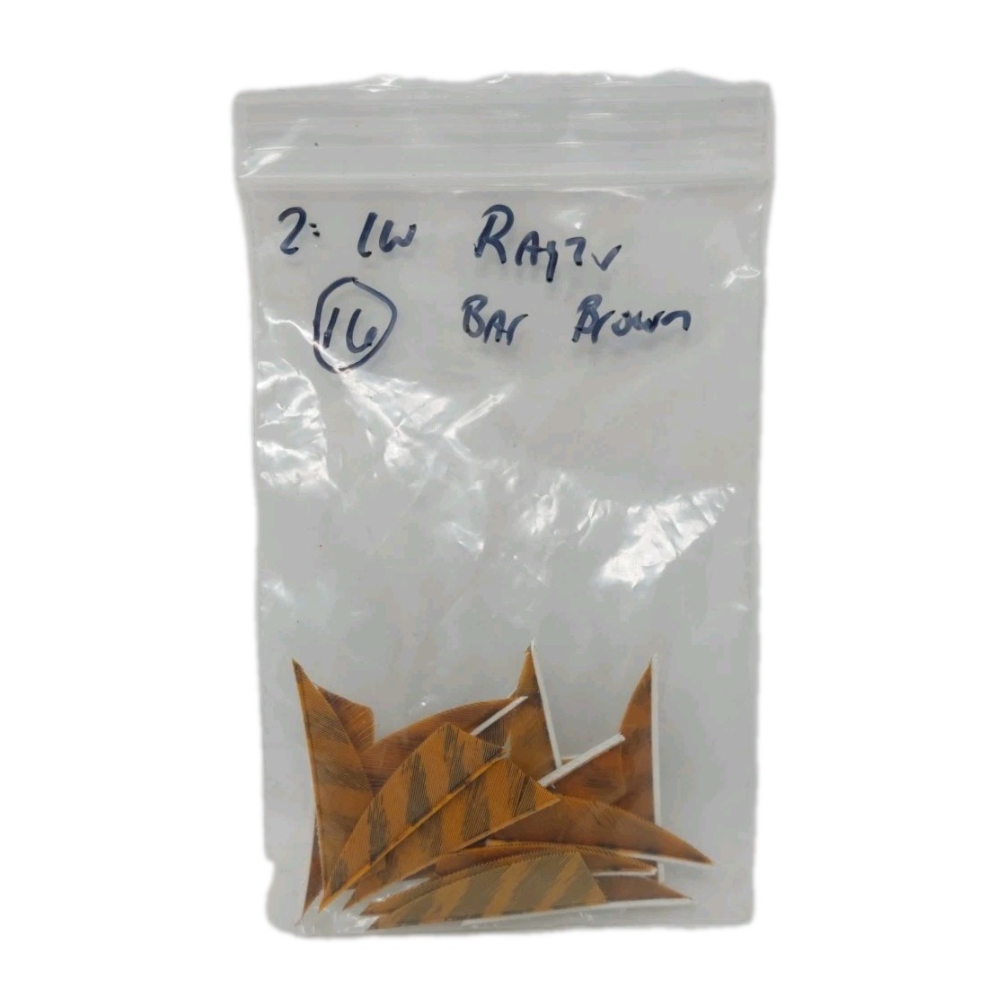 16 Count Archery Arrow Feathers 2" Left Wing: Rayzr Faux Barred Brown